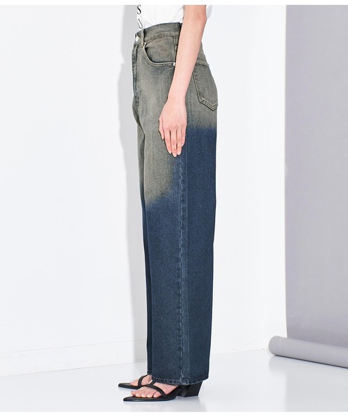 Settimissimo（セッティミッシモ）の「オーバーダイ ストレート デニム（デニムパンツ・レディース・ネイビー/ブラック・M）」の11枚目の写真