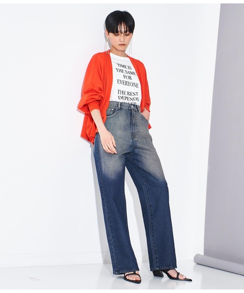 Settimissimo（セッティミッシモ）の「オーバーダイ ストレート デニム（デニムパンツ・レディース・ネイビー/ブラック・M）」の20枚目の写真