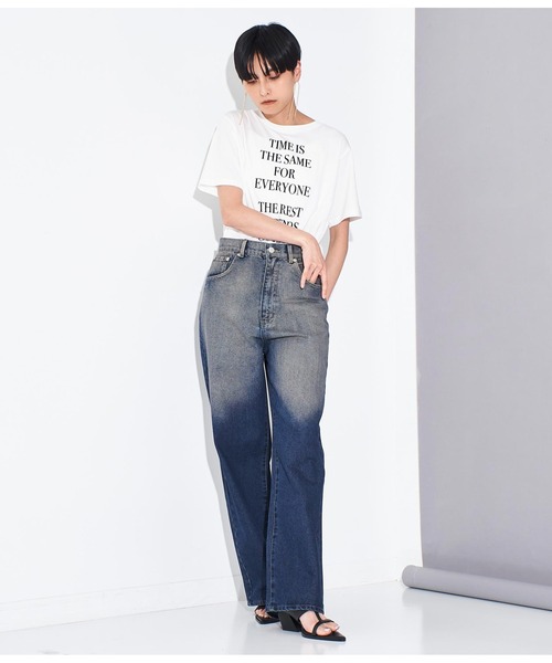 Settimissimo（セッティミッシモ）の「オーバーダイ ストレート デニム（デニムパンツ・レディース・ネイビー/ブラック・M）」の18枚目の写真