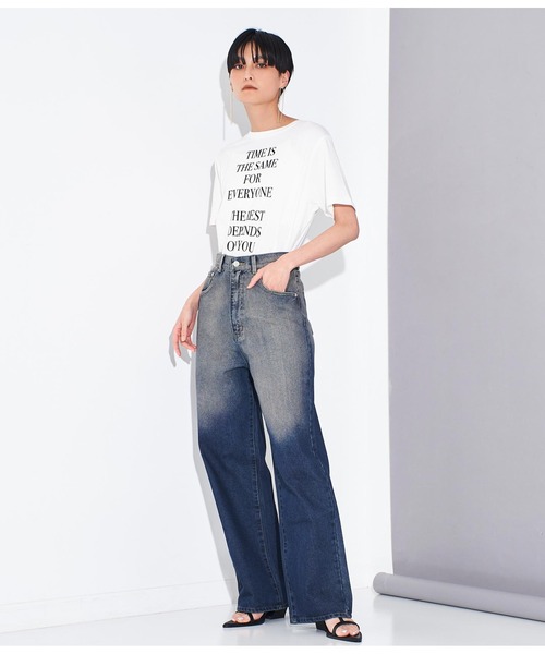 Settimissimo（セッティミッシモ）の「オーバーダイ ストレート デニム（デニムパンツ・レディース・ネイビー/ブラック・M）」の19枚目の写真