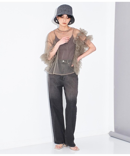 Settimissimo（セッティミッシモ）の「オーバーダイ ストレート デニム（デニムパンツ・レディース・ネイビー/ブラック・M）」の7枚目の写真