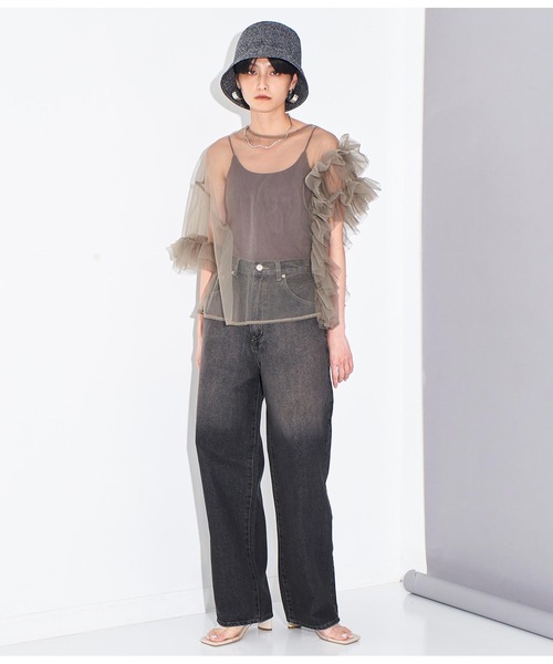 Settimissimo（セッティミッシモ）の「オーバーダイ ストレート デニム（デニムパンツ・レディース・ネイビー/ブラック・M）」の8枚目の写真