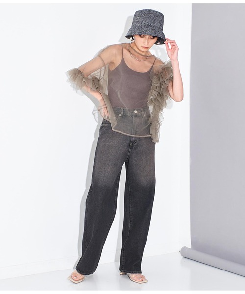 Settimissimo（セッティミッシモ）の「オーバーダイ ストレート デニム（デニムパンツ・レディース・ネイビー/ブラック・M）」の9枚目の写真