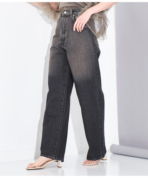 Settimissimo（セッティミッシモ）の「オーバーダイ ストレート デニム（デニムパンツ・レディース・ネイビー/ブラック・M）」の5枚目の写真