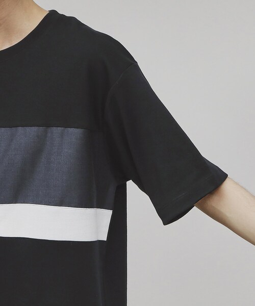 tk.TAKEO KIKUCHI(ティーケータケオキクチ)の「◆ムネパネル切替半袖Tee(Tシャツ/カットソー・メンズ・ブラック系4/ホワイト系7/ブルー系その他6・04/03/02)」の8枚目の写真