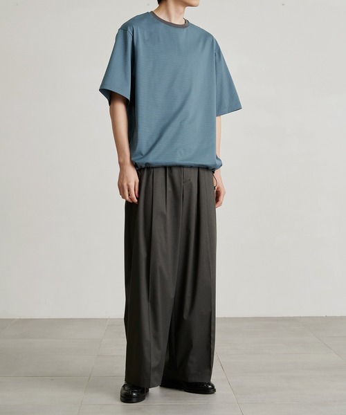 PUBLIC TOKYO(パブリックトウキョウ)の「ビューティーコットンコードTEE(Tシャツ/カットソー・メンズ・オリーブ/キナリ/ダークグレー/ネイビー/ブルー・1/2)」の17枚目の写真