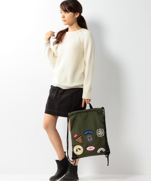 coen(コーエン)の「ワッペンナップサック(バックパック/リュック・レディース・オリーブ/ネイビー・フリー)」の9枚目の写真