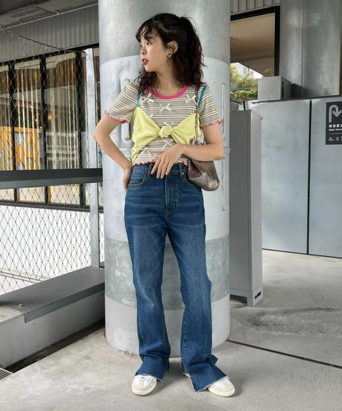 HELLO.SANFRANCISCO(ハローサンフランシスコ)の「【HELLO.SANFRANCISCO】パール付リボンブラキャミ(キャミソール・レディース・グリーン/イエロー/オレンジ・ONE SIZE)」の16枚目の写真