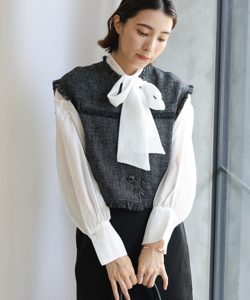 セール】【セレモニー】前後2WAYボウタイシアーブラウス（シャツ