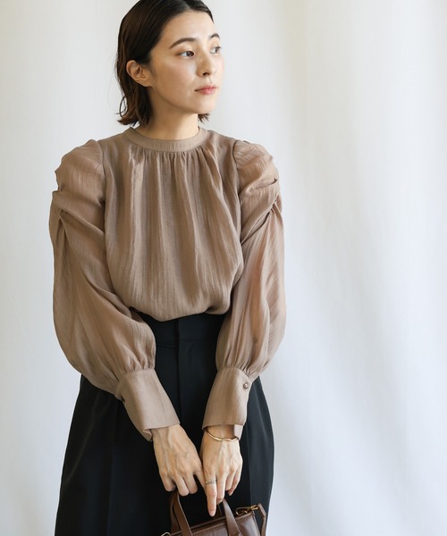 select MOCA（セレクトモカ）の「【セレモニー】前後2WAYボウタイシアーブラウス（シャツ/ブラウス・レディース・オフホワイト/ブラック/ベージュ・LARGE/MEDIUM）」の21枚目の写真