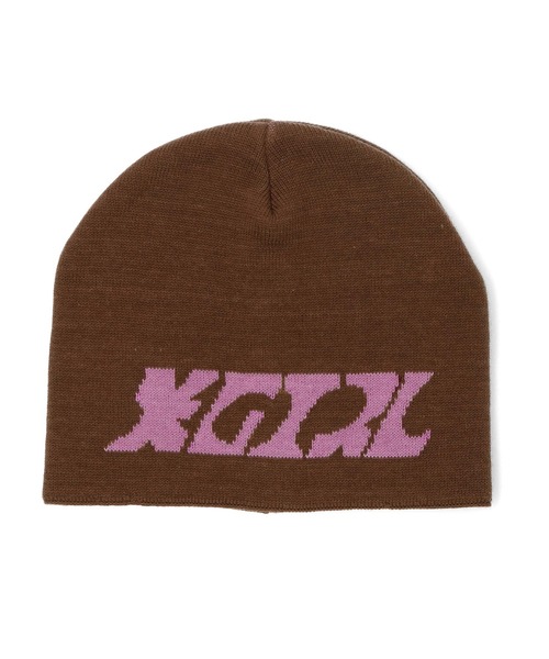 国内配送★X-girl★SQUARE LOGO ジャガード ビーニー 3色 X-girl（エックスガール）の「SQUARE LOGO JACQUARD BEANIE