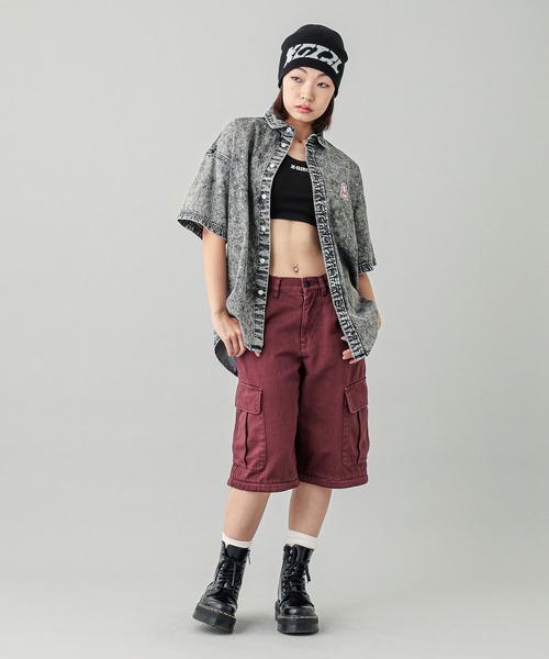 X-girl(エックスガール)の「SQUARE LOGO JACQUARD BEANIE(ニットキャップ/ビーニー・レディース・ブラック/ホワイト/ブラウン・ONE SIZE)」の10枚目の写真