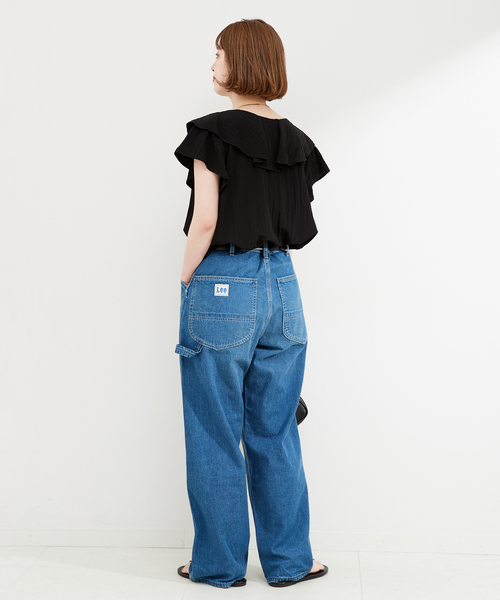 ラッフルカラー半袖ブラウス（シャツ/ブラウス）｜B.C STOCK