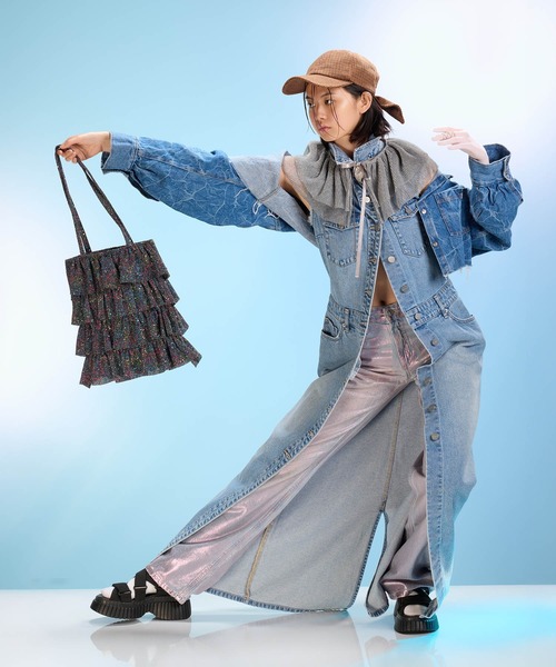 Casselini（キャセリーニ）の「Casselini(キャセリーニ)キラキラプリーツフリル付け襟（付け襟・レディース・ゴールド/シルバー・FREE）」の8枚目の写真