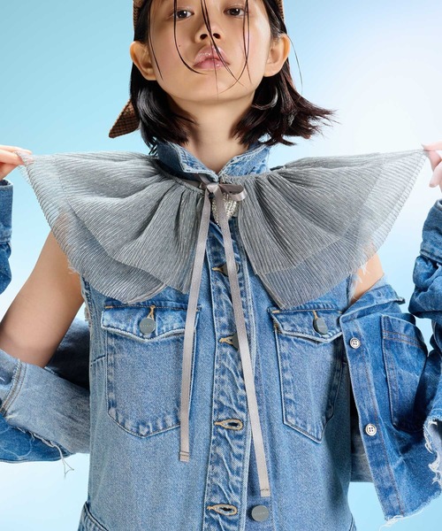 Casselini（キャセリーニ）の「Casselini(キャセリーニ)キラキラプリーツフリル付け襟（付け襟・レディース・ゴールド/シルバー・FREE）」の7枚目の写真