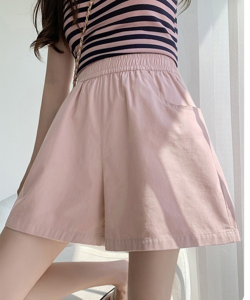 Miniministore(ミニミニストア)の「ワイドショートパンツ レディース 短パンショーパンショートパンツ ショーパン 短パン ハーフパンツ クロップド(その他パンツ・レディース・ベージュ/アイボリー/ブラック/ピンク/ライトグリーン・FREE)」の5枚目の写真
