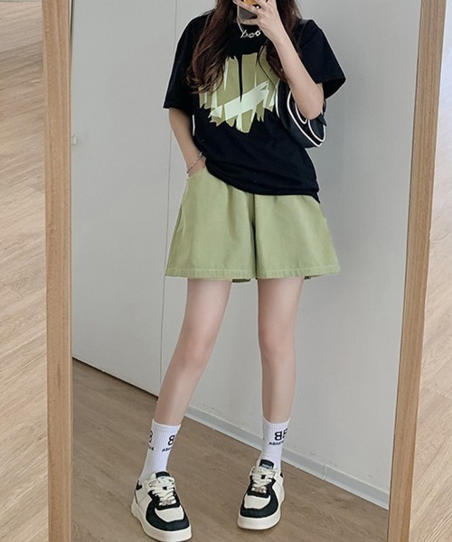 Miniministore(ミニミニストア)の「ワイドショートパンツ レディース 短パンショーパンショートパンツ ショーパン 短パン ハーフパンツ クロップド(その他パンツ・レディース・ベージュ/アイボリー/ブラック/ピンク/ライトグリーン・FREE)」の19枚目の写真
