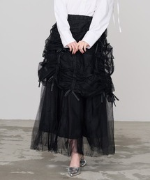 DAESE TOKYO（デセトウキョウ）の「『DAESE TOKYO/デセトウキョウ』フレンチガーリー バレエコア シャーリング リボン チュール スカート【Y】（スカート）」