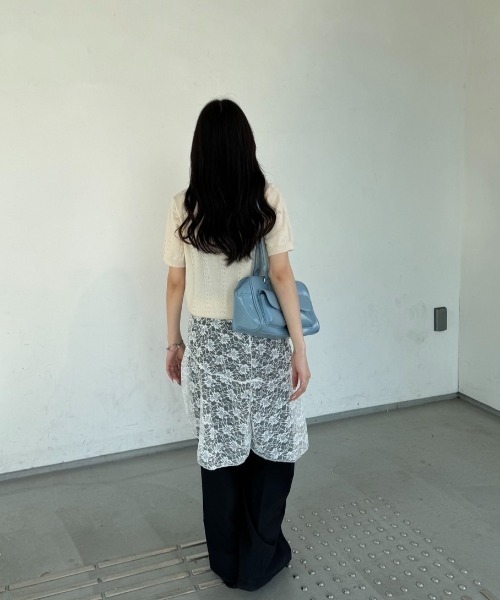 nemne store（ネンネストア）の「《Delfy》ワンポイントリボンニットポロ（ポロシャツ・レディース・ライトブルー/グレー/ピンク/イエロー/クリーム・フリー）」の15枚目の写真