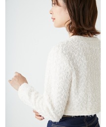 【SNIDEL】テクスチャーショートジャケット アイボリー サイズ0 タグ付き SNIDEL】テクスチャーショートジャケット アイボリー サイズ0