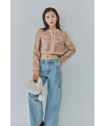 SNIDEL（スナイデル）の「テクスチャーショートジャケット（ノー