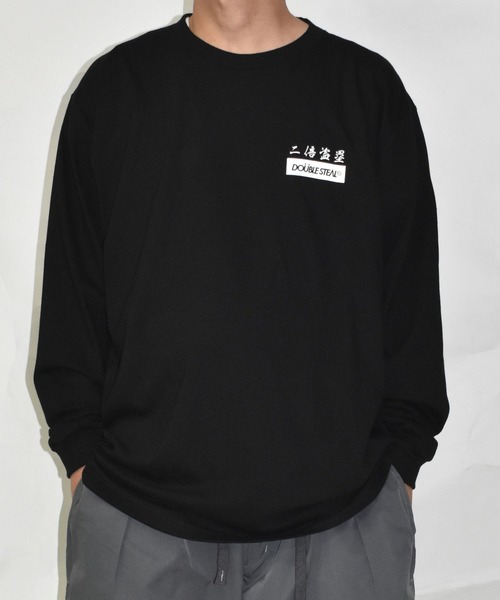 DOUBLE STEAL(ダブルスティール)の「漢字ロゴ 長袖Tシャツ(Tシャツ/カットソー・メンズ・ブラック×ホワイト/ホワイト×ブラック・MEDIUM/X-LARGE/LARGE)」の3枚目の写真