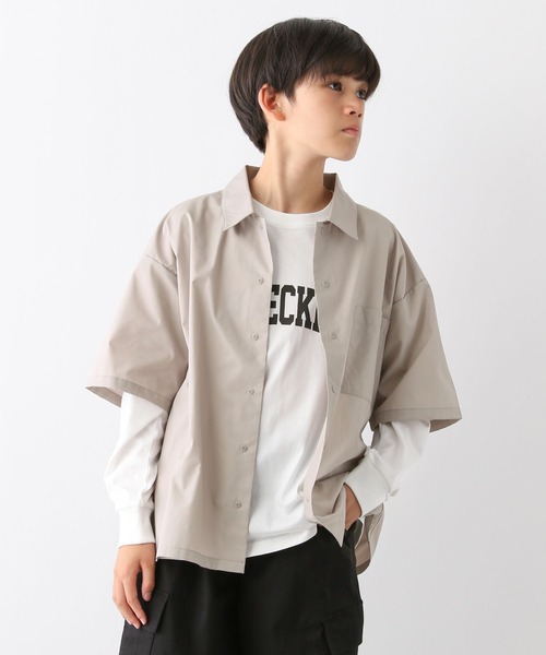 GLOBAL WORK（グローバルワーク）の「2SET＊半袖シャツ長袖Ｔ/115816（シャツ/ブラウス・キッズ・ブラック/グレイッシュベージュ・130cm/140cm/150cm/160cm/170cm）」の22枚目の写真