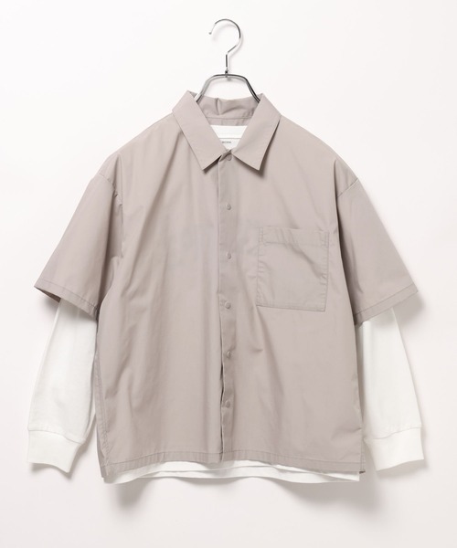 GLOBAL WORK（グローバルワーク）の「2SET＊半袖シャツ長袖Ｔ/115816（シャツ/ブラウス・キッズ・ブラック/グレイッシュベージュ・130cm/140cm/150cm/160cm/170cm）」の6枚目の写真