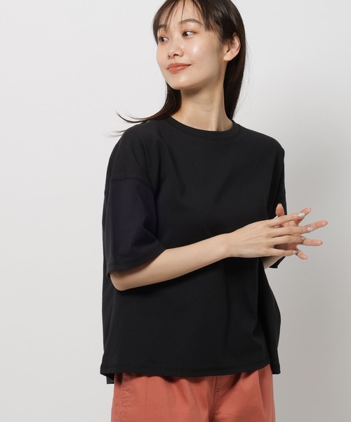 niko and...（ニコアンド）の「バックステッチベーシックTシャツ（Tシャツ/カットソー・レディース・ホワイト/ブラック/ピンク/ブルー/オフホワイト/ライトグリーン・MEDIUM/SHORT）」の3枚目の写真