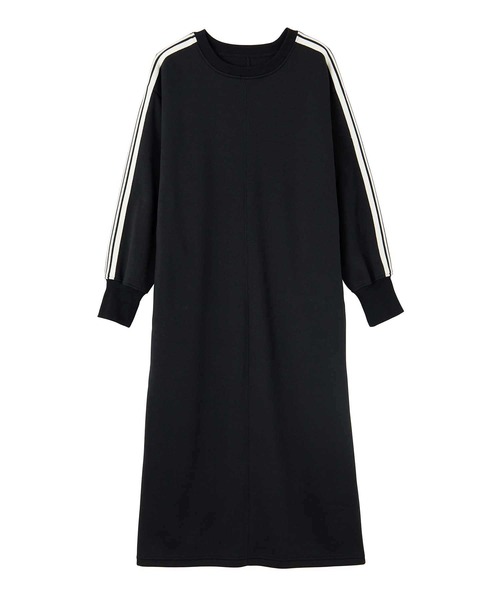 GeeRA（ジーラ）の「裏起毛ラインスウェットワンピース（ワンピース・レディース・ブラック/オートミール・MEDIUM/LARGE）」の4枚目の写真