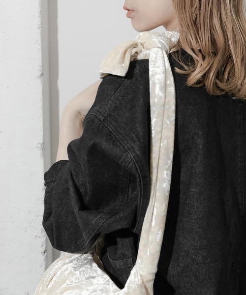 SMELLY（スメリー）の「ベロアリボンバッグ（ハンドバッグ・レディース・グレー/ベージュ/ブラック・-）」の21枚目の写真