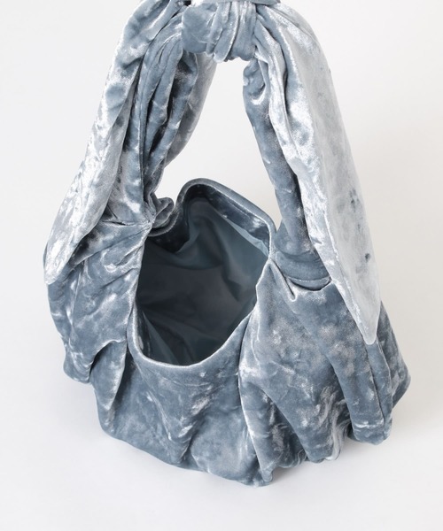 SMELLY（スメリー）の「ベロアリボンバッグ（ハンドバッグ・レディース・グレー/ベージュ/ブラック・-）」の4枚目の写真