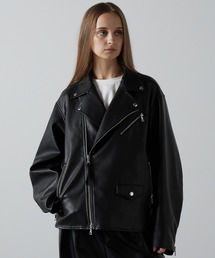 CLEL（クレイル）の「【CLEL】2way Rider's Jacket/合皮 2wayライダースジャケット（ライダースジャケット）」