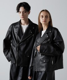 CLEL（クレイル）の「【CLEL】2way Rider's Jacket/合皮 2wayライダースジャケット（ライダースジャケット）」