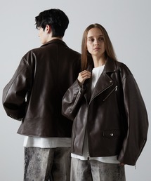 CLEL（クレイル）の「【CLEL】2way Rider's Jacket/合皮 2wayライダースジャケット（ライダースジャケット）」