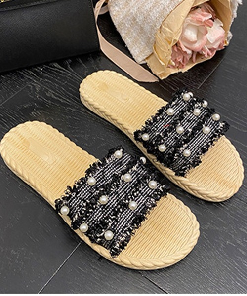 and it_(アンドイット)の「フラットサンダル(サンダル・レディース・ブラック/ベージュ系1/ベージュ系2・38/39/40/41/36/37)」の1枚目の写真