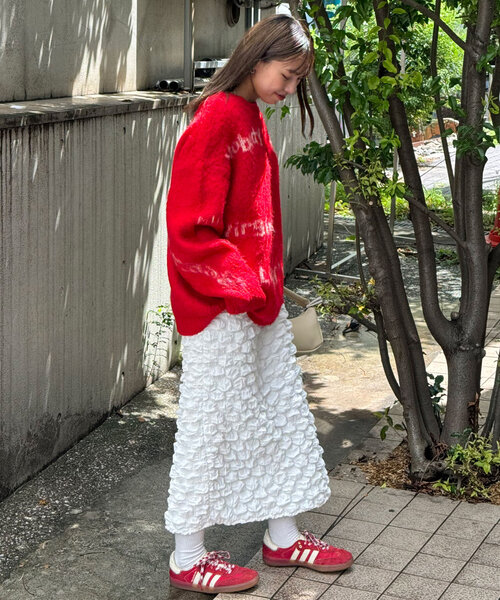 CIAOPANIC(チャオパニック)の「ぽこぽこシャーリングIラインスカート(スカート・レディース・ブラウン/ホワイト/アイボリー/ブラック・FREE)」の6枚目の写真