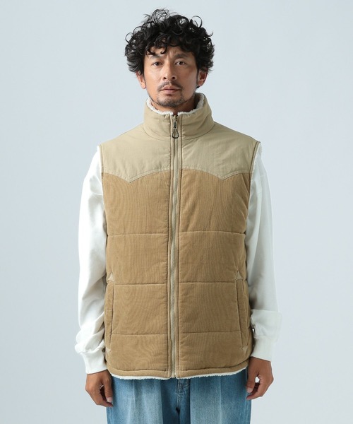 BAYFLOW(ベイフロー)の「リバーシブルナカワタボアベスト(ベスト・メンズ・オフホワイト/ブラック/アイボリー・MEDIUM/LARGE)」の7枚目の写真