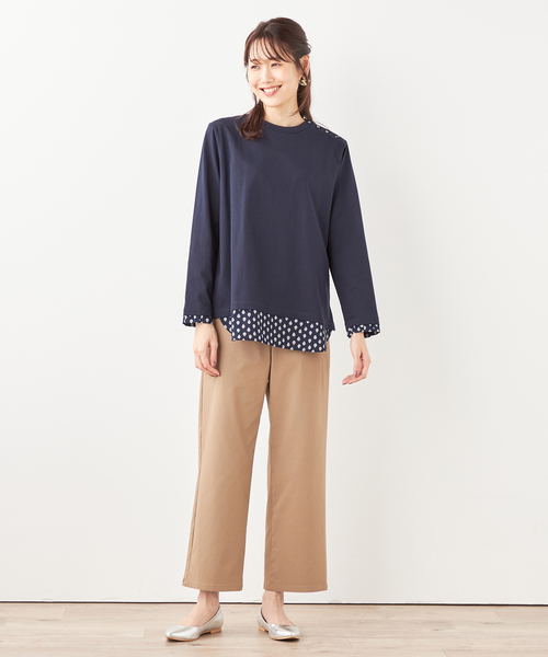 DECOY SINCE 1981(デコイシンスイチキュウハチイチ)の「【les OLIVADES】レイヤード風プルオーバー(Tシャツ/カットソー・レディース・ベージュ/ネイビー・M/L/LL)」の15枚目の写真