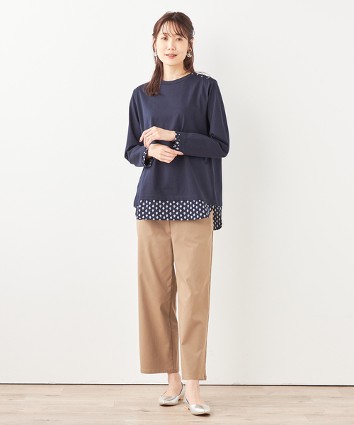 DECOY SINCE 1981(デコイシンスイチキュウハチイチ)の「【les OLIVADES】レイヤード風プルオーバー(Tシャツ/カットソー・レディース・ベージュ/ネイビー・M/L/LL)」の16枚目の写真