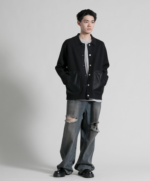 aimoha(アイモハ)の「【aimoha neo】 Chic Contrast Pocket Jacket(カーディガン/ボレロ・メンズ・ブラック・LARGE/X-LARGE/XX-LARGE/XXX-LARGE/XXXX-LARGE)」の14枚目の写真