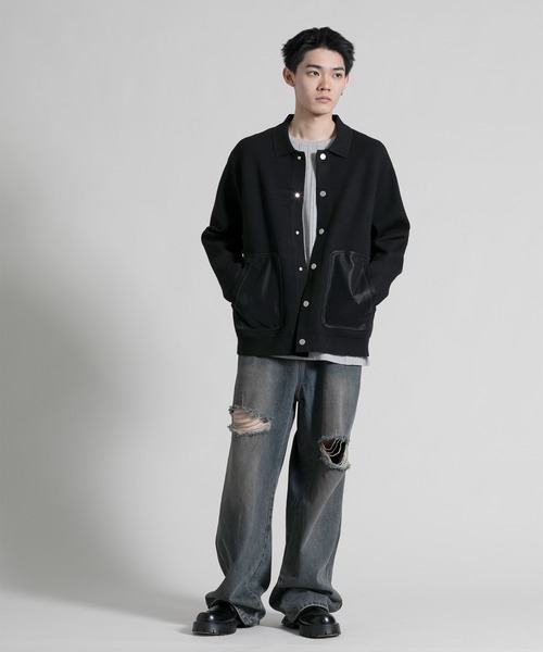 aimoha(アイモハ)の「【aimoha neo】 Chic Contrast Pocket Jacket(カーディガン/ボレロ・メンズ・ブラック・LARGE/X-LARGE/XX-LARGE/XXX-LARGE/XXXX-LARGE)」の15枚目の写真