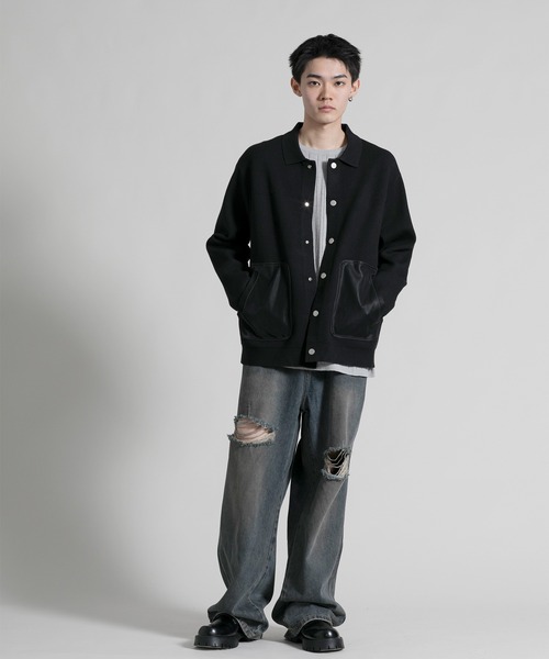 aimoha(アイモハ)の「【aimoha neo】 Chic Contrast Pocket Jacket(カーディガン/ボレロ・メンズ・ブラック・LARGE/X-LARGE/XX-LARGE/XXX-LARGE/XXXX-LARGE)」の16枚目の写真