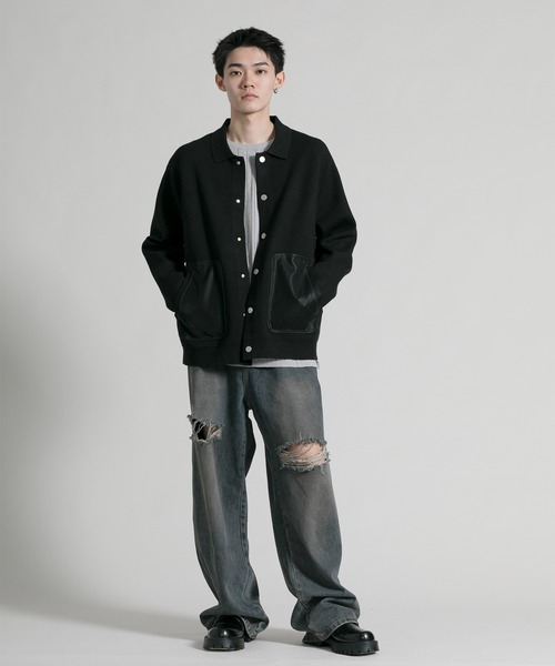 aimoha(アイモハ)の「【aimoha neo】 Chic Contrast Pocket Jacket(カーディガン/ボレロ・メンズ・ブラック・LARGE/X-LARGE/XX-LARGE/XXX-LARGE/XXXX-LARGE)」の17枚目の写真