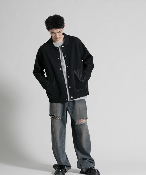 aimoha(アイモハ)の「【aimoha neo】 Chic Contrast Pocket Jacket(カーディガン/ボレロ・メンズ・ブラック・LARGE/X-LARGE/XX-LARGE/XXX-LARGE/XXXX-LARGE)」の18枚目の写真