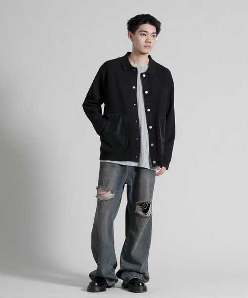 aimoha(アイモハ)の「【aimoha neo】 Chic Contrast Pocket Jacket(カーディガン/ボレロ・メンズ・ブラック・LARGE/X-LARGE/XX-LARGE/XXX-LARGE/XXXX-LARGE)」の19枚目の写真