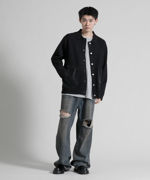 aimoha(アイモハ)の「【aimoha neo】 Chic Contrast Pocket Jacket(カーディガン/ボレロ・メンズ・ブラック・LARGE/X-LARGE/XX-LARGE/XXX-LARGE/XXXX-LARGE)」の20枚目の写真