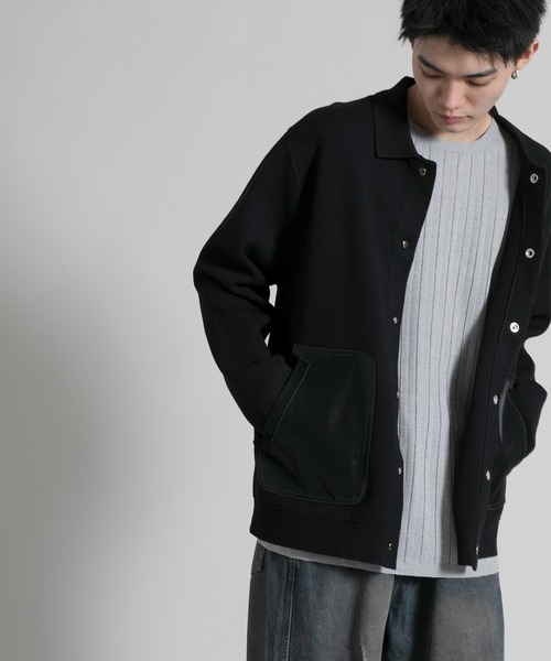 aimoha(アイモハ)の「【aimoha neo】 Chic Contrast Pocket Jacket(カーディガン/ボレロ・メンズ・ブラック・LARGE/X-LARGE/XX-LARGE/XXX-LARGE/XXXX-LARGE)」の4枚目の写真