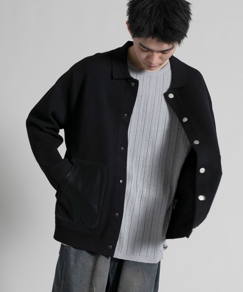 aimoha(アイモハ)の「【aimoha neo】 Chic Contrast Pocket Jacket(カーディガン/ボレロ・メンズ・ブラック・LARGE/X-LARGE/XX-LARGE/XXX-LARGE/XXXX-LARGE)」の5枚目の写真