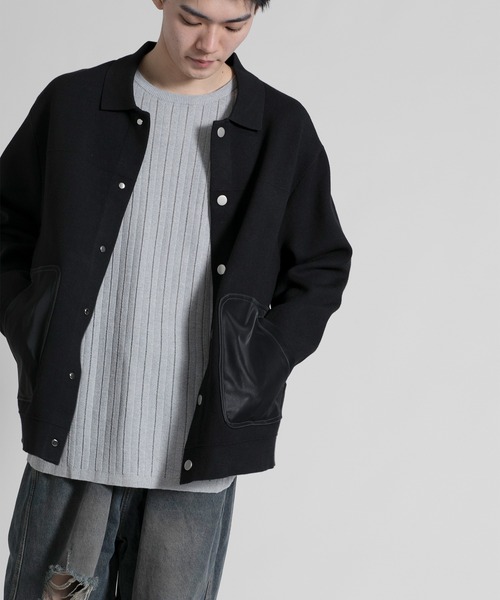 aimoha(アイモハ)の「【aimoha neo】 Chic Contrast Pocket Jacket(カーディガン/ボレロ・メンズ・ブラック・LARGE/X-LARGE/XX-LARGE/XXX-LARGE/XXXX-LARGE)」の6枚目の写真